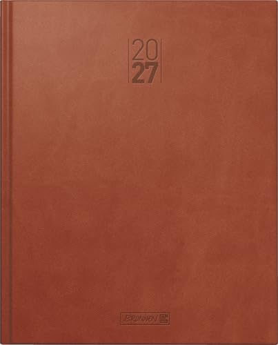 BRUNNEN Buchkalender Mod. Manager Wt 7 weektimer 2027 | 210×260 mm, Kunstleder, braun