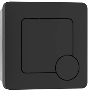 FLODE Square Push Button Flush Plate – Matt Black Toilet Flush Button Panel – Modern Dual Flush Wall Plate for Concealed Cisterns – Easy Clean Bathroom Accessory