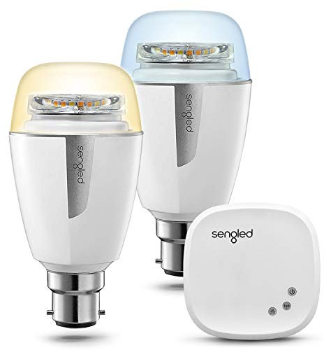 Sengled Element Plus Smart LED Lighting Starter Kit, Dimmable LED Light Bulbs Warm and Cool White, Works with Alexa/Google Assistant/Echo, App Remote Control, 60 W Equivalent, B22