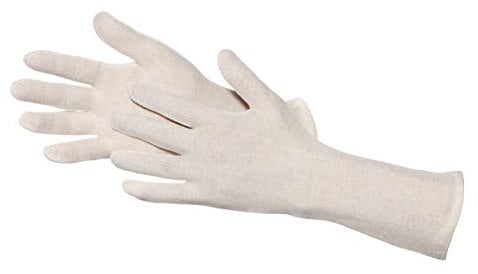 Jah 7061-30 Baumwollhandschuh 12 Paar oekotex schwer 30 cm lang natur Gr. 10