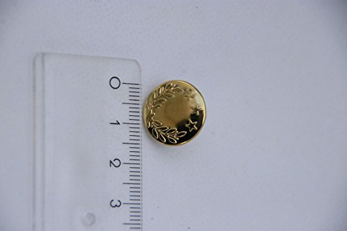 Telliswelt 10 Quality Sewing Free Jeans Buttons Oak Leaves Stars Gold 17 mm Replacement Button