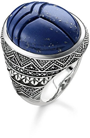 THOMAS SABO Unisex Ring Blauer Skarabäus 925Er Sterlingsilber, Geschwärzt TR2205-534-1