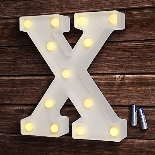 bemece LED Buchstabe Lichter Alphabet, LED Brief Licht, Led dekoration für Geburtstag Party Hochzeit & Urlaub Haus Bar - Buchstabe X