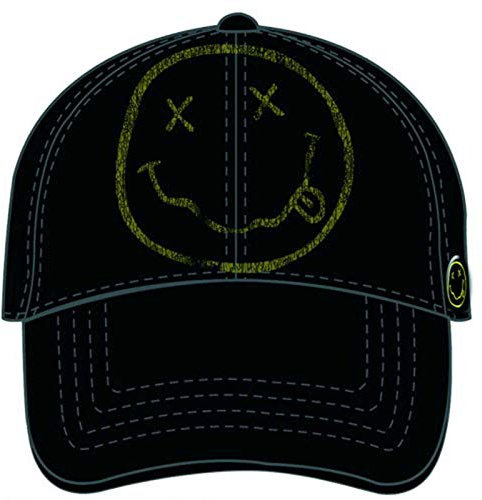 Nirvana Baseball Cap Smiley Face Band Log Distressed Nue offiziell