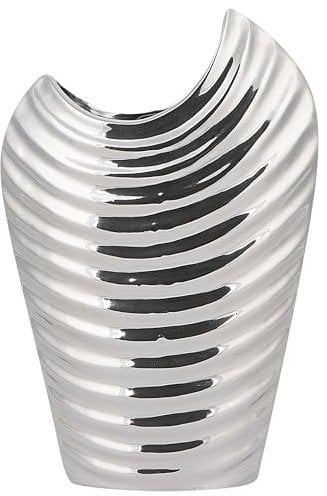 Prächtige Vase in Silber-Optik silbern Ecetra