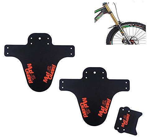 Sue Supply Fahrrad Schutzblech MTB Mudguard Bike Spritzschutz mit Kabelbinder (2 Stücke/orange)