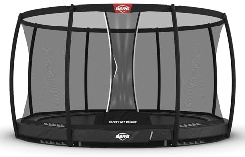 BERG Champion InGround Trampolin | Gartentrampolin mit Sicherheitsnetz Deluxe & XL | AirFlow Pro Sprungtuch | TwinSpring V-Federn | Stabiler Rahmen