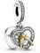 PANDORA Zweifarbiger Jahrestag Charm-Anhänger in Sterling-Silber und 14 Karat Gold mit Cubic Zirkonia Moments Collection