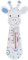 Babyono Schwimmendes Badethermometer ((Weiß/Blau Giraffe)