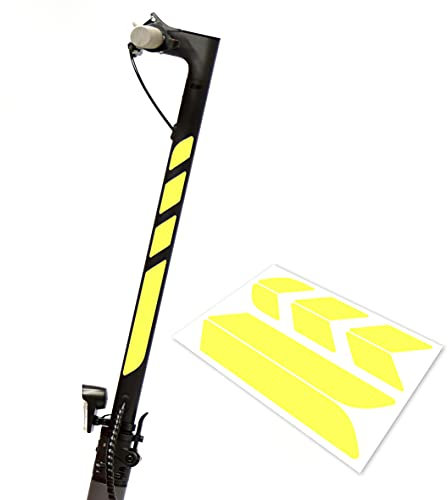 Lenkstange Aufkleber Bogen Universal für E-Scooter ca. 34-44cm Lang und 3cm Breit (Neon-Gelb)