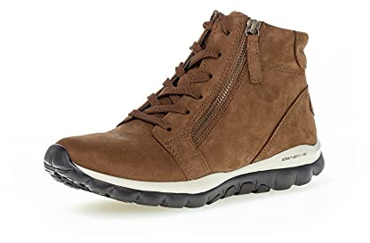 Rollingsoft Bootie, Nubuk, Whisky (Flausch) Schnürung u. Reißverschluss., Wechselfußbett 76.868.41, Größe 40