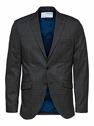 SELECTED HOMME BLACK Slhslim-timelogan Grey Mulchk BLZ B Noos Blazer, Gris/Carreaux : Multicolore, 50