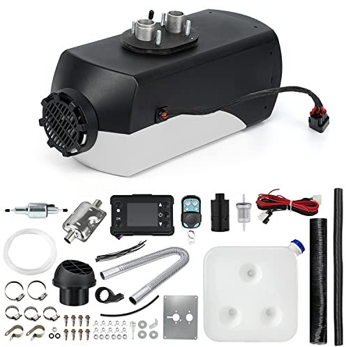 Triclicks 12V 5KW Air Diesel Heater Parking Heater Diesel Night Heater with Silencer LCD Switch Remote Control 10L Tank For Truck, Boat, Car Trailer, Motorhomes, Campervans (Style 10)