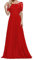yhfshop Abendkleider Damen Ballkleid,Schulter-Kurzarm-Partykleid mit Spitzenapplikationen-Groß Rot_46,Damen Abendkleid Lang Hochzeitskleid