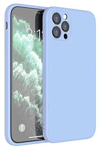 Mixroom - Cover Custodia Case per iPhone 12 Pro Max Protezione Copre Fotocamera in Silicone TPU Opaco con Bordi Piatti Colore Celeste
