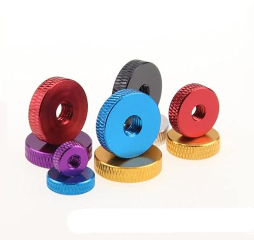 10 Stück Aluminium-Handmutter M3 M4 M5 M6 Aluminium-Rändelmutter für RC-Modellteile eloxiert-M6, rot