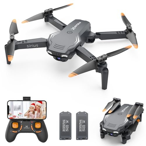 Heygelo S90 Drohne mit Kamera 1080P für Kinder, Faltbar Mini Drohne mit 2 Akku Lange Flugzeit, FPV Live Übertragung, App Steuerung, Kopflose Modus, 3D Flip, RC Drone Kinderspielzeug für Anfänger