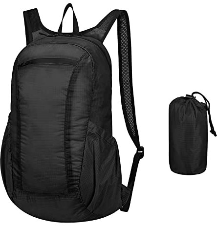 Faltbarer Rucksack 20L Leichter Wanderrucksack, Reiserucksack Verstaubar Daypack, Ultraleicht Tagesrucksack Wasserfest Rucksack Outdoor Reiserucksack Tasche, für Camping Outdoor Wandern Reisen