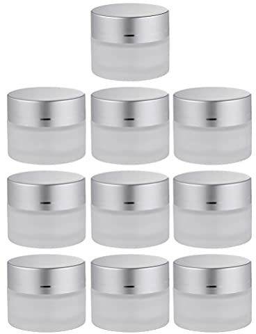 Luxshiny 10pièces Mini Pots De Crème Verre Vides Petits Pots De Crème Rechargeables Récipients Pour Échantillons De Cosmétiques Avec Couvercles Ronds