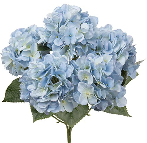 Groß Hortensien Kunstblumen Künstliche Blumen Hortensie, Kunstblumen Wie Echt, Plastik Hortensie Künstliche hortensien für Badezimmer Wohnzimmer Deko Heimdekoration Blumenarrangement Blau