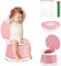 Töpfchen Für Kinder Baby Toilettensitz Ab 1 Jahr Reisetöpfchen Faltbar Für Unterwegs Baby Töpfchen Training Für Jungen Mädchen Töpfchen Auto Klapptöpfchen Kinder mit 15 Reisen Potty Liners（Rose）