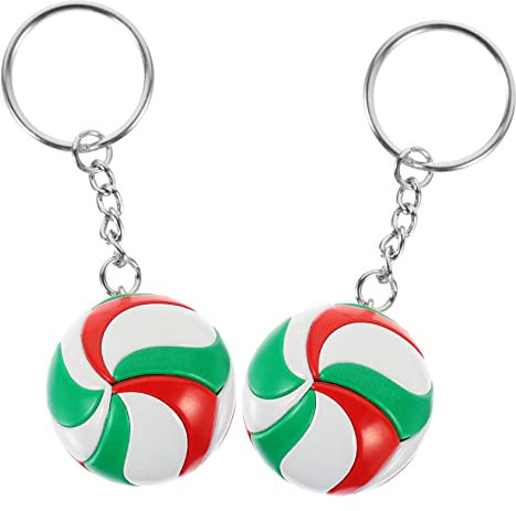 STOBOK 2 Stück Volleyball Schlüsselanhänger, Mini Volleyball Modell, Sport Souvenir Anhänger Für Schlüssel, Taschen, Partygeschenke, Dekoration