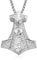 Mjolnir Viking Norse Necklace for Men Sterling Silver Norse Warrior Thors Hammer Pendant Viking Jewelry for Men Boys Father