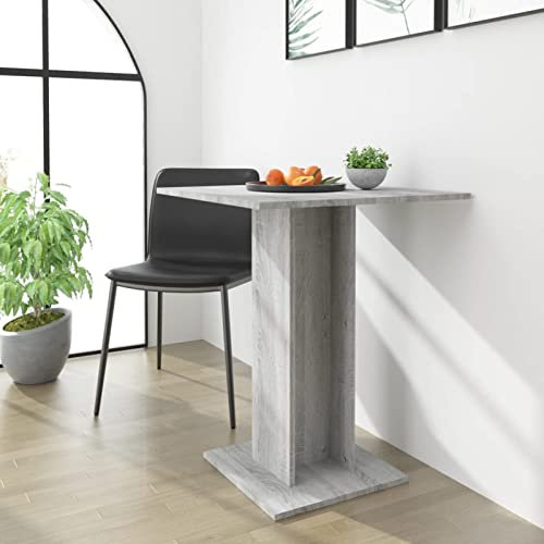 BULANED Bistrotisch, Stehtisch, Balkontisch, Partytisch, Biertisch, Beistelltisch, Bierkasten Tisch, Grau Sonoma 60x60x75 cm Holzwerkstoff