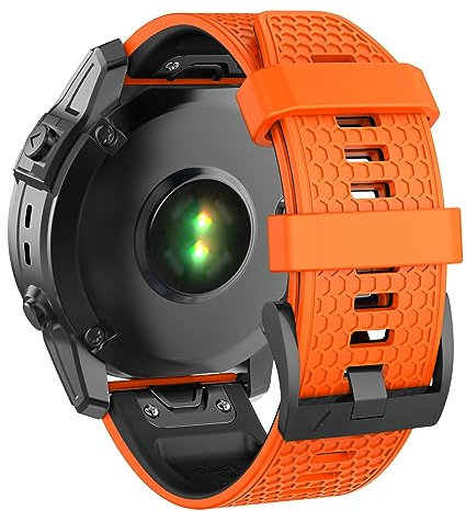 MYSNBKN 26mm Quick Fit Armband für Garmin Fenix 7X/Fenix 6X/Fenix 6X Pro/Fenix 5X/Fenix 5X Plus/Fenix 3/Fenix 3 HR, Weiches Silikon-Ersatzband