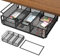 ADWOLT Under Desk Organizer with Hidden Storage Drawer, Under Desk Cable Management Tray with Space Divider Design, Slide-Out Heavy Duty Drawer for Home Office, School, Kitchen & Living Room