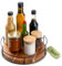 Praknu Organizer Girevole Cucina - In Legno Sostenibile FSC®- Girevoli 360° Lazy Susan - Base Antiscivolo - Portaspezie Salvaspazio - Piatto 23 cm