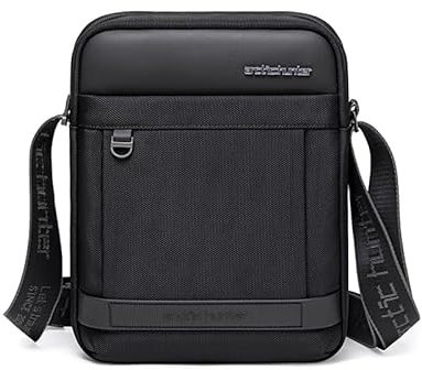Aisinivo Messenger Bag Umhängetaschen Mann Geldbörsen und Taschen Kleine Crossbody Taschen für Männer Reisetasche, Tiefschwarz