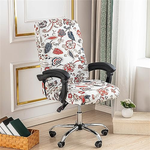 Highdi Funda Universal para Silla de Ordenador, Print Funda para Silla Giratoria Cubierta de Sillas Elastica Fundas Sillas de Oficina Protectora de Sillas para Gaming (Flor del Pensamiento)