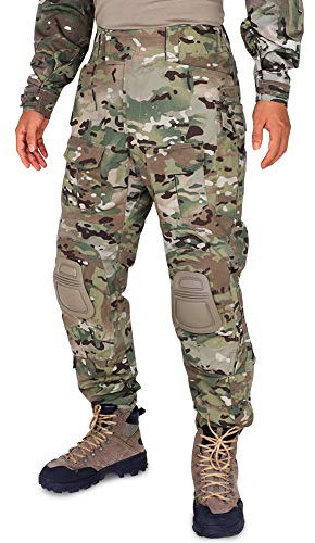 KRYDEX GEAR Pantalon de combat G3 Pantalon tactique multi-poches avec genouillères militaires Pantalon de chasse de combat Airsoft pour homme, camouflage, L