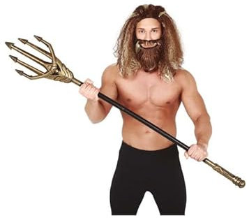 Sea God Aquaman Style Prop Gold Plastic Trident of Neptune 120cm