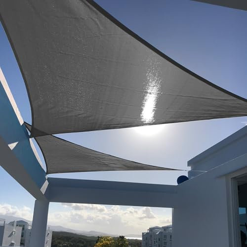 SUNNY GUARD Sonnensegel, 2,4 x 2,4 x 2,4 m, dreieckig, anthrazit, UV-Schutz, Sonnenschutz für Hinterhof, Terrasse, Garten, Outdoor-Aktivitäten und Einrichtungen (wir stellen individuelle Größen her)