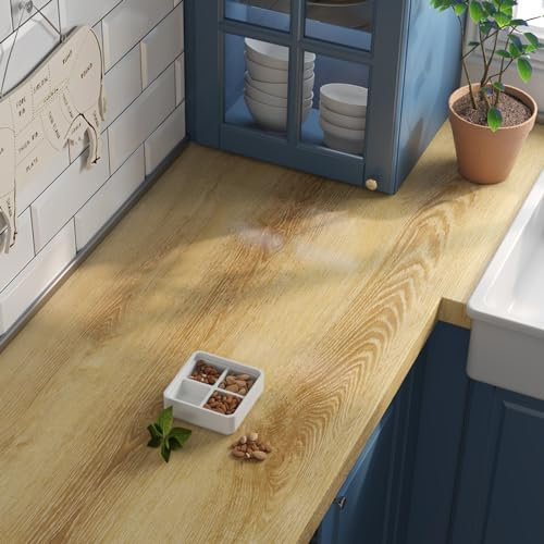 Livelynine Oak Vinyl Wrap for Furniture Light Wood Sticky Back Plastic 40CMx4.32M