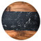 PTATT Wooden and Marble Cutting Board Round Shape Chopping Board Black Marble Cheese Boards for Kitchen Accessories & Decor Gift for Cooking Lover Brown-2 Piece