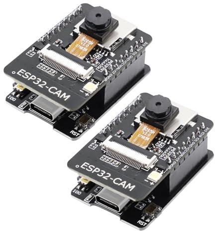 APKLVSR ESP CAM Entwicklungsplatine, ESP USB C WiFi/Bluetooth ESP DC 5V Dual-Core-Entwicklungsplatine mit OV2640 Kamera TF Card Modul für Arduino(2 Stücke)