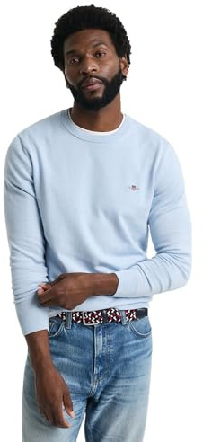 GANT Herren Classic Cotton C-Neck Pullover, Fresh Blue, XXXL