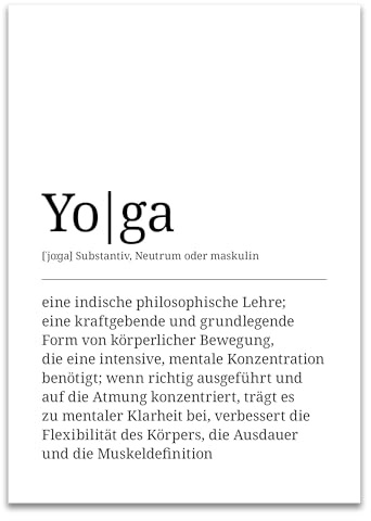 ARTFAVES® Poster Definition Yoga | Worterklärung Duden Lexikon Wanddeko Wandbild Spruch als Geschenk | ohne Rahmen | 30 x 40 cm