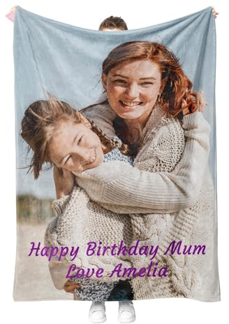 Personalised Blanket with Photos – Custom Blanket for Adults, Kids, and Family, Soft Fleece Throw for Birthday, Christmas, or Any Occasion – Unique Customisable Blanket with Pictures