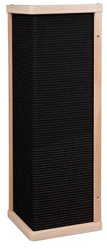 Kratzbaumland Premium-Eck-Kratzbrett aus Buchenholz mit austauschbarem Sisalteppich, nachhaltig, wandmontage für Katzen (70 cm - Sisal Schwarz)