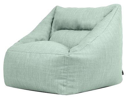 Icon Natalia Sitzsack Sessel für Erwachsene, Salbeigrün, Stoff für Drinnen und Draußen, Riesen Sitzsack mit Füllung, Bequemer Sessel, Garten, Terrasse, Lounge, Wohnzimmer Möbel