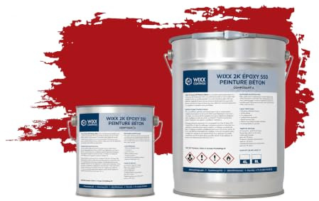 Wixx 2K Époxy 550 Peinture Béton - RAL 3020 | Feu rouge - 10L