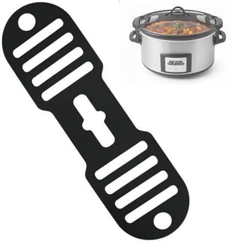 Silicone Lid Lock Strap for Crockpot Slow Cooker (6/7/8 Quart) - Universal Crockpot Lid Holder & Rubber Strap Alternative | Heat-Resistant, No-Spill Design Transport Accessories-Black 1PCS | Universal Crockpot Lid Holder & Rubber Strap Alternative | Heat-Resistant, No-Spill Design Transport Accessories