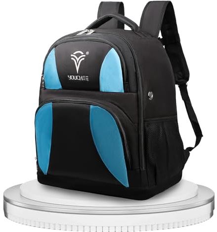 Youchee Bowling-Rucksack mit 2 Bällen, hält zwei Bowlingbälle und Bowlingschuhe bis Herrengröße 15, robuste Bowlingtasche mit mehreren Zubehörtaschen für Übung und Ligaspielen