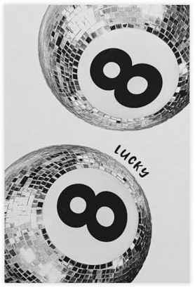 QITUBVAF Art Lucky 8 Ball-Leinwand-Poster, Wandkunst, Dekordruck, Bild Gemälde für Wohnzimmer, Schlafzimmer, Dekoration, 30 x 45 cm