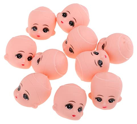 KiBcsLic 10 Stück DIY Puppenkopf Mini Kopfskulptur, Unbemalte Vinyl Köpfe für Bastelprojekte, Puppen Zubehör Handgemachte DIY Deko für Miniaturpuppen, Fotorequisiten
