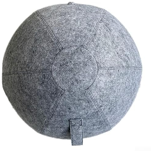 Solaughguy Filzbezug für Übungsbälle und Yoga-Bälle, 3 mm dick, Schutzhülle in den Größen 55 cm, 65 cm, 75 cm, faltbares Design für einfache Lagerung, Grau (65 cm)